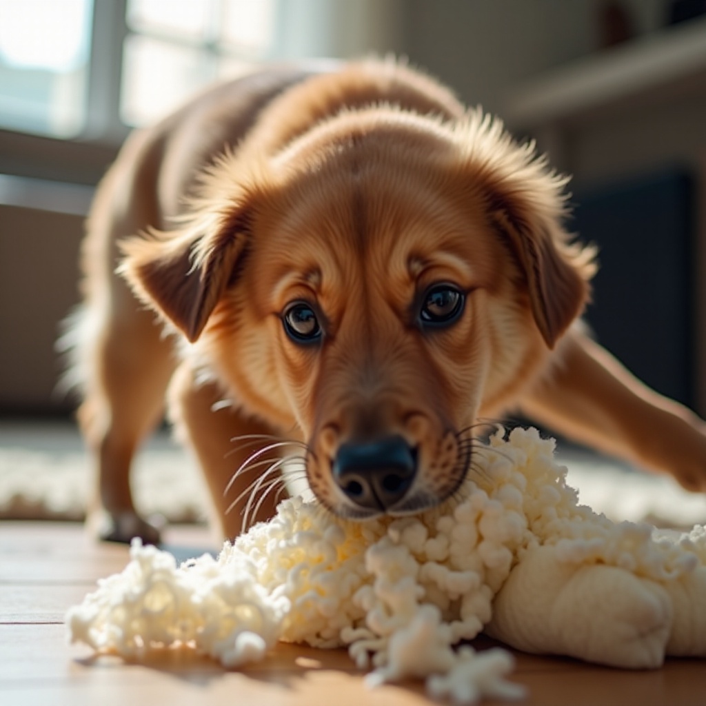why do dogs like to pull stuffing out of toys