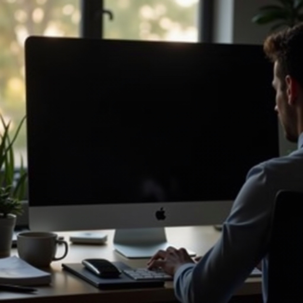 imac musta näyttö