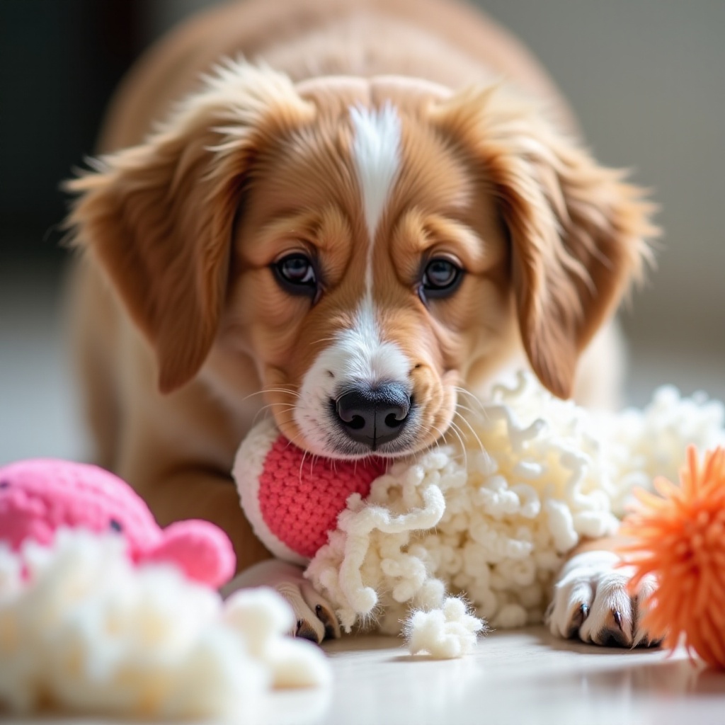 por qué a los perros les gusta sacar el relleno de los juguetes