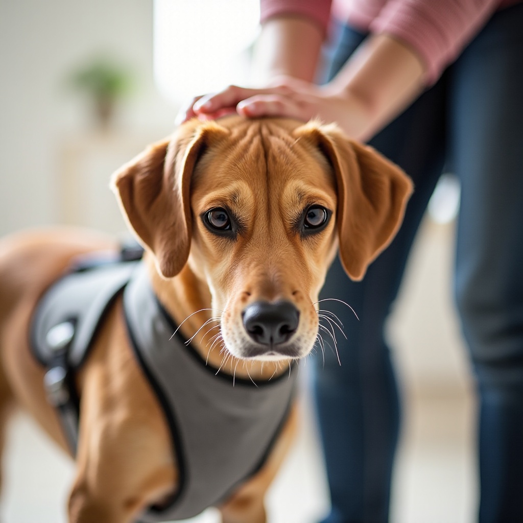 cómo poner el arnés a un perro