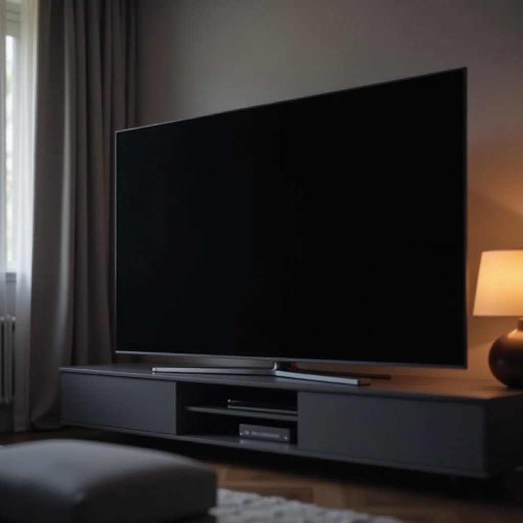 Samsung-television tumma näyttö