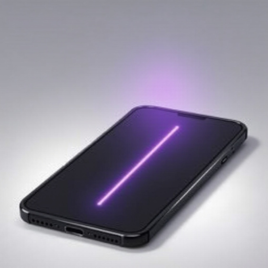 ligne violette sur iphone