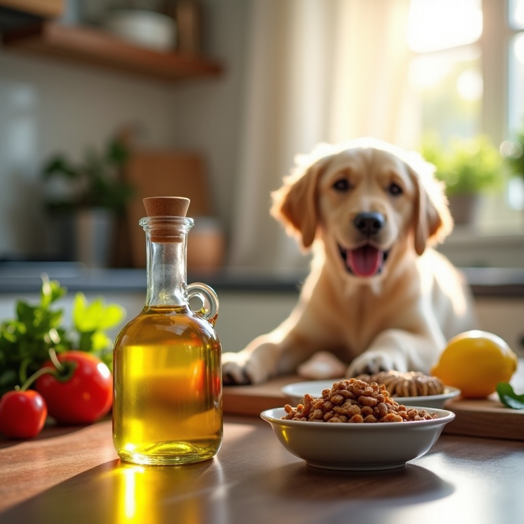 huile d'olive dans la nourriture pour chiens pour la peau qui démange